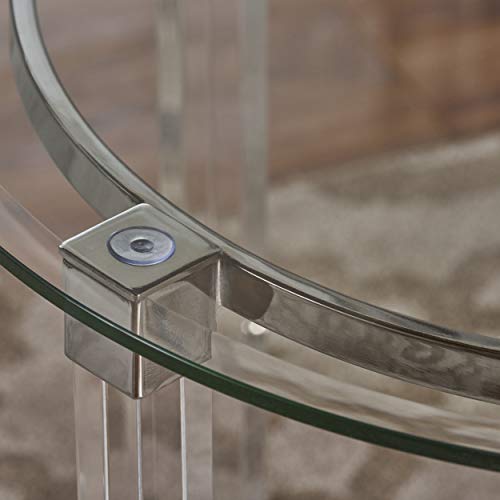 Christopher Knight Home Orianna Acrylic and Tempered Glass Circular Side Table, Clear, 24 in x 24 in x 24 in