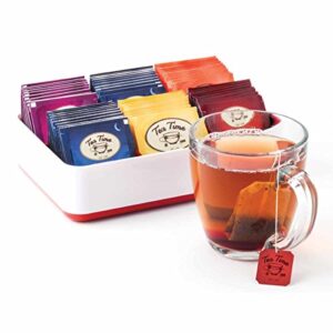 tea storage box - 60 tea bags - red