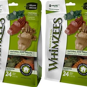 Whimzees (2 Pack) Natural Grain Free Dental Dog Treats, Alligator