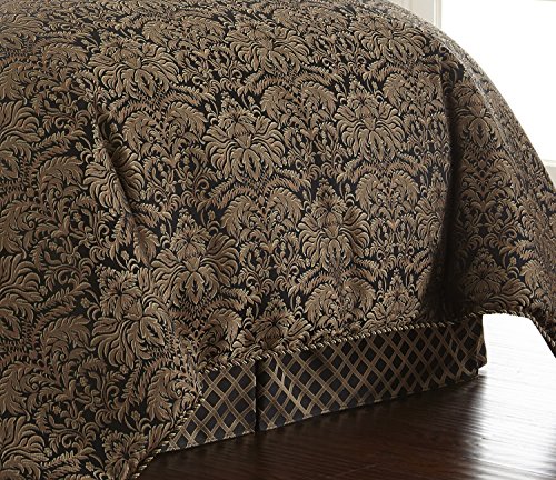 Sterling Creek Valencia 9-Piece Black Gold Floral Jacquard Oversized Comforter Set (King)