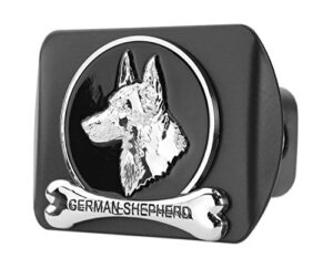 everhitch dog chrome 3d badge emblem metal trailer hitch cover (fits 2" receiver, german shepherd)