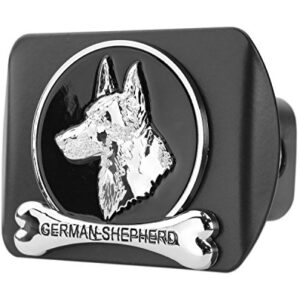 eVerHITCH Dog Chrome 3D Badge Emblem Metal Trailer Hitch Cover (Fits 2" Receiver, German Shepherd)