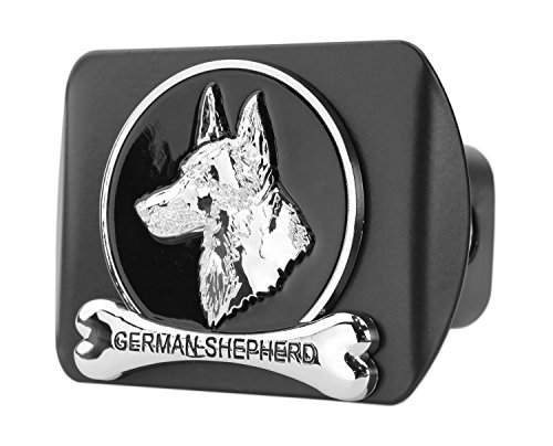 eVerHITCH Dog Chrome 3D Badge Emblem Metal Trailer Hitch Cover (Fits 2" Receiver, German Shepherd)