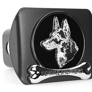 eVerHITCH Dog Chrome 3D Badge Emblem Metal Trailer Hitch Cover (Fits 2" Receiver, German Shepherd)