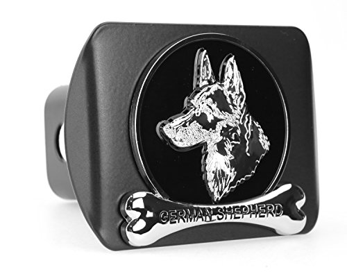 eVerHITCH Dog Chrome 3D Badge Emblem Metal Trailer Hitch Cover (Fits 2" Receiver, German Shepherd)