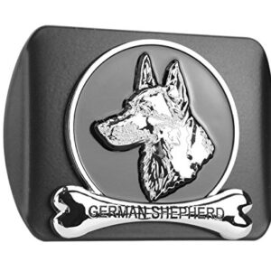 eVerHITCH Dog Chrome 3D Badge Emblem Metal Trailer Hitch Cover (Fits 2" Receiver, German Shepherd)