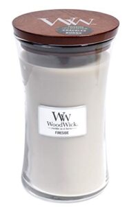 woodwick hourglass scented candle, fireside, large, 21.5 oz.