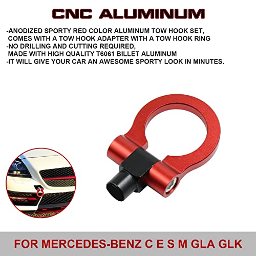 x xotic tech 1 Set Red Track Racing Style Aluminum Bumper Tow Hook for Mercedes-Benz C E S M CLA GLA GLK SLK X204