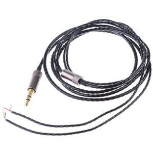 3.5mm replacement repair diy cable cord line lead wire in-ear headphones earphones black and gray