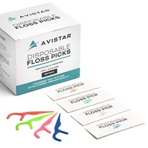 450 Disposable Floss Picks: The World's Most Convenient Floss Picks, Individually Wrapped in 4 Colors