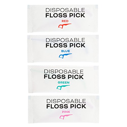 450 Disposable Floss Picks: The World's Most Convenient Floss Picks, Individually Wrapped in 4 Colors