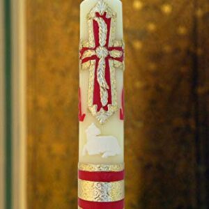 Easter Lent Candle Alpha Omega Sheep Catholic Candle