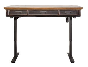 martin furniture electric hartford sit/stand desk, brown