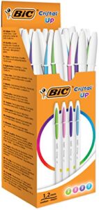 bic cristal up ballpoint pens - assorted fashion colours, box of 20