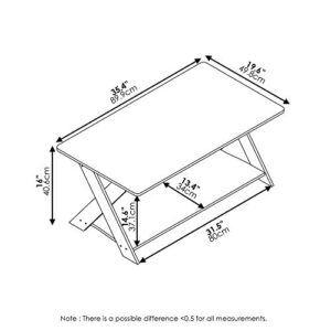 FURINNO Modern Simplistic Coffee Table, Espresso