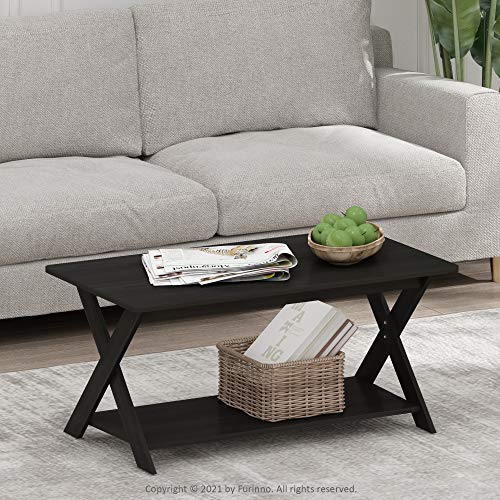 FURINNO Modern Simplistic Coffee Table, Espresso