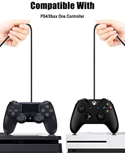 CONNYAM 2Pack 10ft PS4 Controller Charging Cable, High Speed Data Sync Cord for PS4/ Slim/Pro/Xbox One/Xbox One S/Xbox One Elite/Xbox One X Controllers