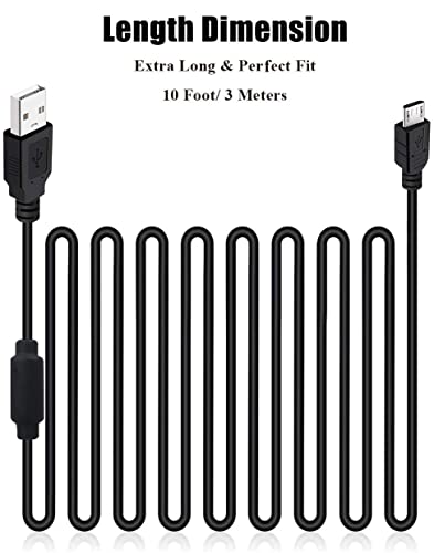 CONNYAM 2Pack 10ft PS4 Controller Charging Cable, High Speed Data Sync Cord for PS4/ Slim/Pro/Xbox One/Xbox One S/Xbox One Elite/Xbox One X Controllers