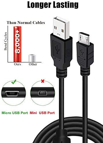 CONNYAM 2Pack 10ft PS4 Controller Charging Cable, High Speed Data Sync Cord for PS4/ Slim/Pro/Xbox One/Xbox One S/Xbox One Elite/Xbox One X Controllers