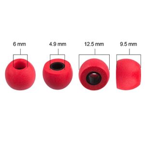 Xcessor FX4.9 (M) 4 Pairs of Round Memory Foam in Ear Earphone Medium Size Earbuds. Replacement Ear Tips for All Popular in-Ear Headphones. Red