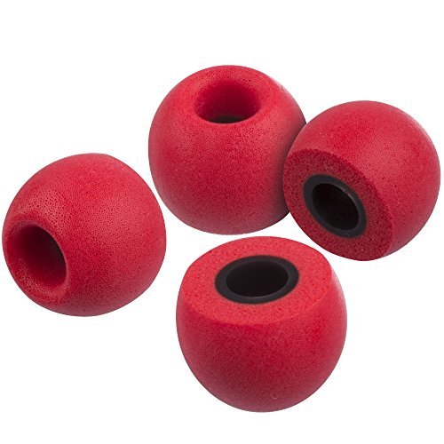 Xcessor FX4.9 (M) 4 Pairs of Round Memory Foam in Ear Earphone Medium Size Earbuds. Replacement Ear Tips for All Popular in-Ear Headphones. Red