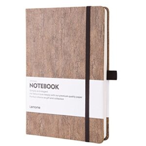 lemome dotted bullet notebook/journal - eco-friendly natural cork hardcover dot grid notebook with pen loop - premium thick paper - a5 (5x8in) bound notebook