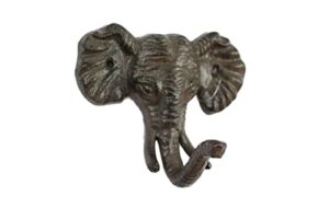 handcrafted nautical decor cast iron elephant hook 5" - door hook - decorating with elephants