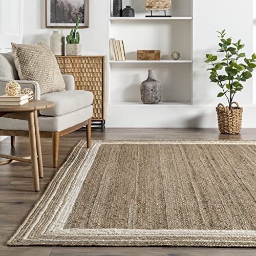 nuLOOM Rikki Coastal Braided Jute Area Rug, 5' x 8', Off-white