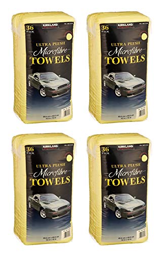 Kirkland Signature Ultra High Pile Premium Microfiber Towels, 36 Pack 16x16 4 Pack