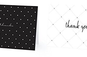 Luxye Chic Modern Thank You Cards, 36 Polka Dot and Stripe Thank You Notes, 6 Assortment of Blank Inside with White Envelopes (Multicolor) (4" x 6" Polka Dot Stripe V2)