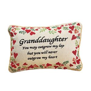 collections etc never outgrow my heart granddaughter pillow sentiment gift