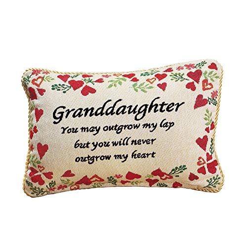 Collections Etc Never Outgrow My Heart Granddaughter Pillow Sentiment Gift