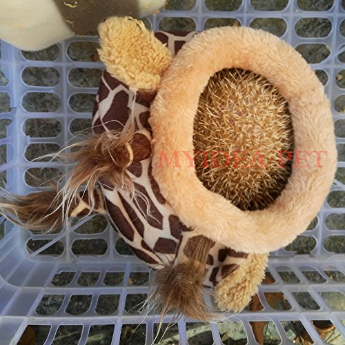 MYIDEA Warm Guinea Pigs Bed,Hedgehog Winter Nest,Rat Chinchillas & Small pet Animals Bed/Cube/House, Habitat, Lightweight, Durable, Portable, Cushion Big Mat (Small Pet - L, 1.Giraffe)