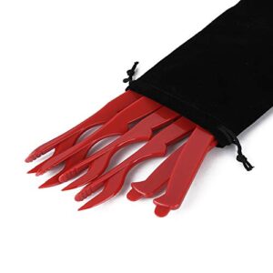 hand grasp seafood tools 12 pieces seafood cracker for crab, lobster, crawfish, prawns and shrimp, easy opener shellfish sheller knife with storage bag