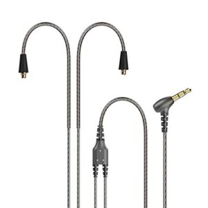 tennmak mmcx detachable cable for tennmak pro piano trio & other mmcx earphones- transparent black (no mic)