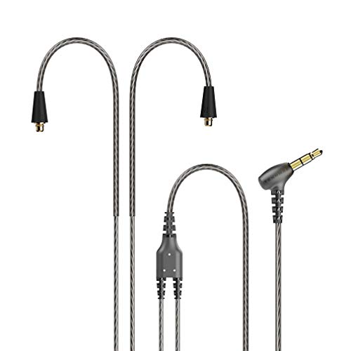 TENNMAK MMCX Detachable Cable for TENNMAK PRO Piano Trio & Other MMCX Earphones- Transparent Black (no mic)