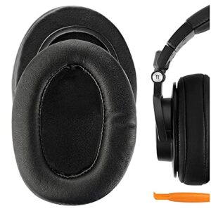 geekria pro extra thick replacement ear pads for audio-technica ath-m50x m50xbt2 m60x m40x m30x m20x m10x headphones ear cushions, ear cups cover repair parts (black)