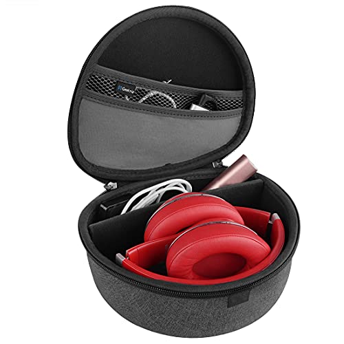 Geekria Shield Headphones Case Compatible with Beats Studio Pro, Pro, Studio 3, Studio 2 Case, Replacement Hard Shell Travel Carrying Bag with Cable Storage (Dark Grey)