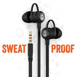 ECOXGEAR Sweat Proof Sport Buds with Microphone & Passive Noise Cancellation - Black