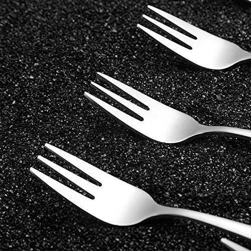 Snamonkia Appetizer Small Forks Set of 12, 5.4 Inches, Dessert Forks Stainless Steel, 3-Tine Portable Cocktail Salad Fruit Forks for Party Travel