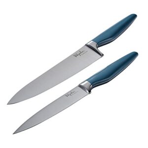 ayesha curry japanese 2 piece cooking knife set, twilight teal