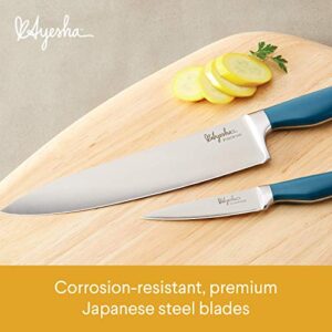 Ayesha Curry Japanese 2 Piece Cooking Knife Set, Twilight Teal