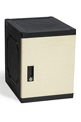 Jink Locker, Lockable Storage Cabinet 19" with Keys | Great for Kids, Home, School, Office or Outdoor | Toy Box, Footlocker, Bedside Dresser/Nightstand, Sports or Gym (White)