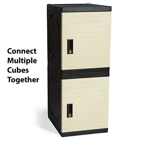 Jink Locker, Lockable Storage Cabinet 19" with Keys | Great for Kids, Home, School, Office or Outdoor | Toy Box, Footlocker, Bedside Dresser/Nightstand, Sports or Gym (White)
