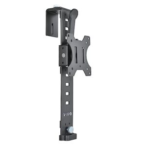 vivo black office cubicle bracket vesa monitor mount stand hanger attachment, adjustable clamp for 17 to 32 inch screens, mount-cub1