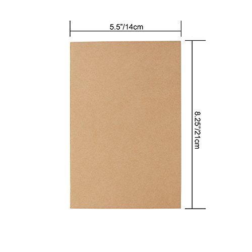 Travel Journal Set With 6 Notebook Journals for Travelers - Kraft Brown Soft Cover - 5.5” x 8.25” - 60 Blank Pages/ 30 Sheets