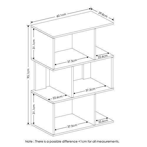 FURINNO Simply Modern 3-Tier Open Book Shelf