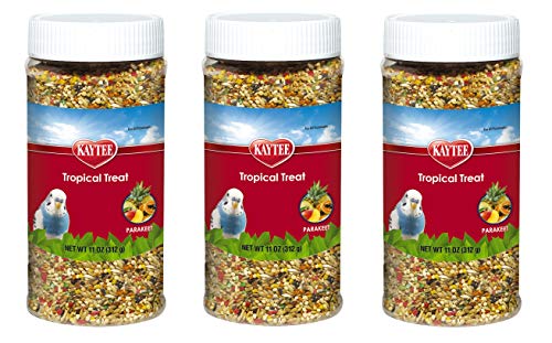 Kaytee 3 Pack of Tropical Treat, 11 Ounces each, Millet Grain and Fruit Snack for All Parakeets