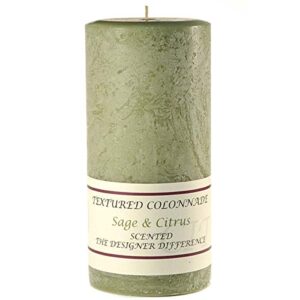 kys pack of 2, textured 3" x 6" pillar candles sage and citrus for weddings, home & event decoration, relaxation, made in us