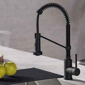 kraus kpf-1610mb bolden 18-inch commercial kitchen faucet with dual function pull-down sprayhead in all-brite finish, 18 inch, matte black